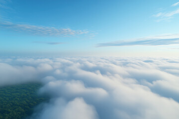 Naklejka premium Beautiful aerial view above clouds with blue sky.