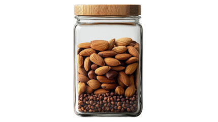 almonds in glass jar