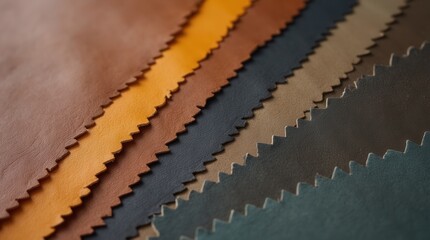 Creative Leather Sample Swatches with Zigzag Edges in Studio