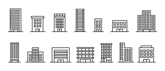 建物・ビル・会社の地図アイコンイラストセット1 © marutan