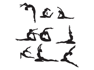 Obraz premium silhouettes of yoga poses