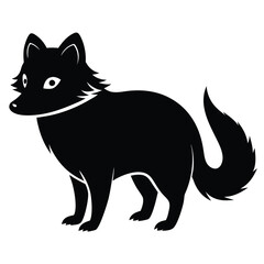 Silhouette of a Cute Cartoon Fox