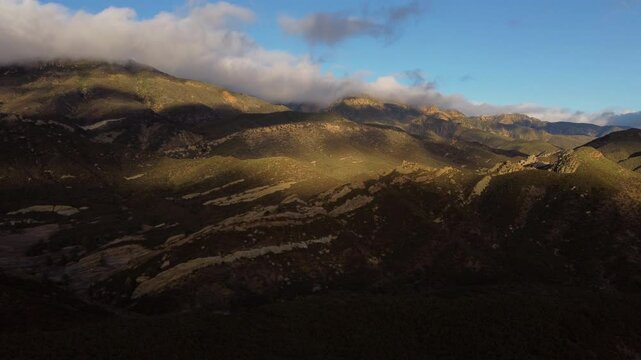 Scenic Flyover of Los Padres National Forest near Pine Mountain, Sespe Wilderness