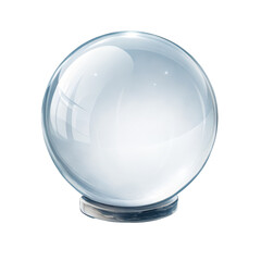 Empty Glass Ball on Stand, Isolated on Transparent Background, Digital Painting, Crystal Ball, Glass sphere, Prediction, Fortune telling