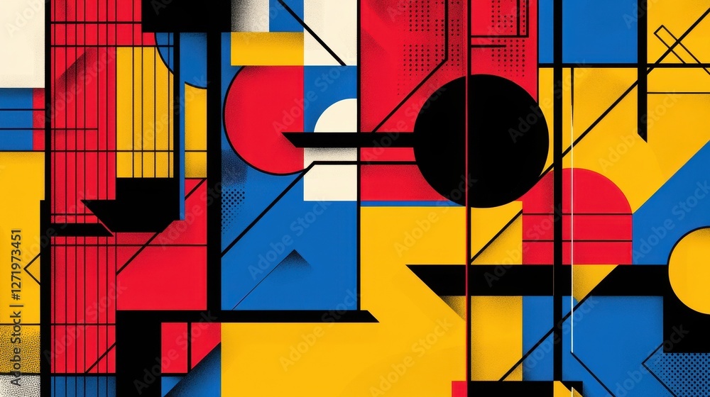 Poster abstract geometric shapes and lines create a modern design