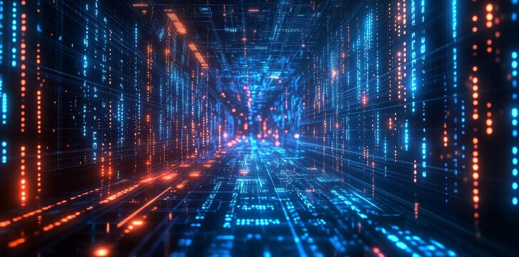 Dynamic digital pathway abstract technology visual content futuristic concept high fidelity viewpoint