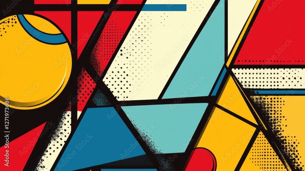 Poster abstract geometric shapes create dynamic and modern graphic composition