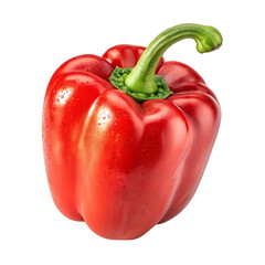 Single Red Bell Pepper, Isolated on Transparent Background  High-Resolution Photo, Vibrant Color, Fresh Produce, Bell pepper, red pepper, vegetable