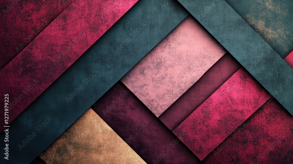 Poster abstract textured stripes of various colors intersecting at angles