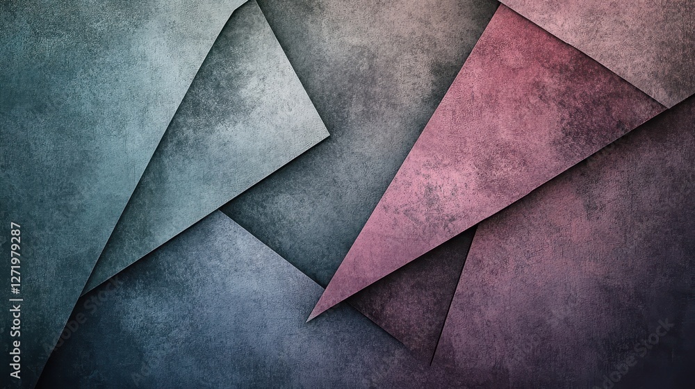 Poster abstract textured background with overlapping triangles and pastel colors