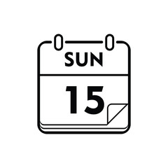 calender icon, 15 sunday icon with white background