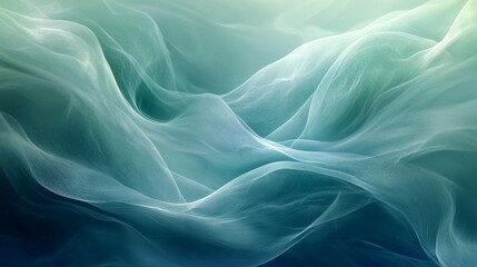 Abstract soft flowy turquoise fabric in a dreamy atmosphere