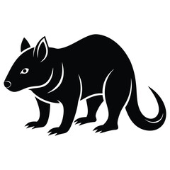Silhouette of a Wombat, perfect for animal themed designs.