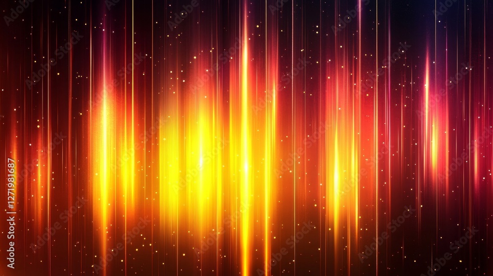 Poster Abstract background with glowing vertical lines and bokeh effect