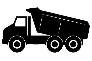 Fototapeta premium Dumptruck silhouette on white background