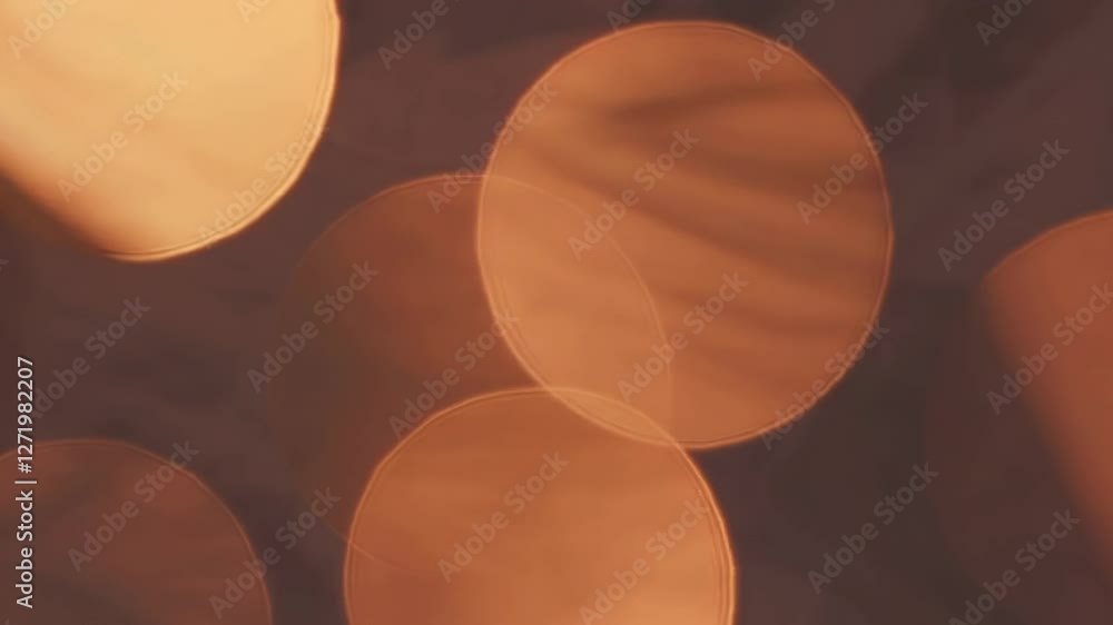 Poster blurred circular bokeh lights in warm tones background, abstract light concept
