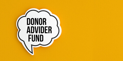 Donor advider fund text message on speech bubble