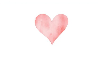 Fototapeta premium Delicate Watercolor Heart on White Background, whimsical style, watercolor art, floral motifs