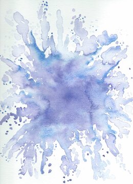 Purple and Blue Watercolor Splash - Abstract Paint Texture Background