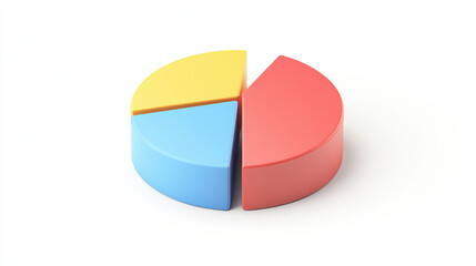 Fototapeta premium Colorful 3D Pie Chart for Business and Marketing Data Analysis | Infographic & Analytics Tool