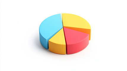 Fototapeta premium Colorful 3D Pie Chart for Data Visualization in Business Analytics & Marketing Presentations