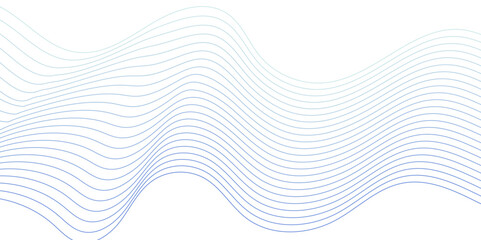 Abstract colorful wave lines on white background for elements in concept business presentation, Brochure, Flyer, Science, Technology. Abstract frequency sound wave lines and twisted curve lines.