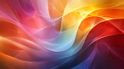 Fototapeta premium Abstract design features colorful ribbons and flowing lines