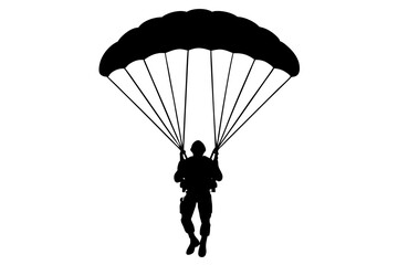paraglider silhouette on black background