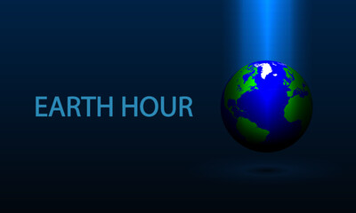Earth hour day off lights, vector art illustration.