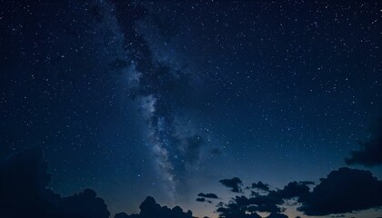 Naklejka premium Photorealistic dark sky filled with stars showcasing the beauty of the cosmos