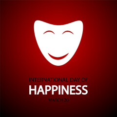 Happiness day mask, vector art illustration.