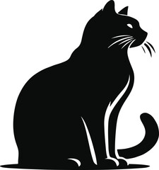 Obraz premium cat black silheourtte vector
