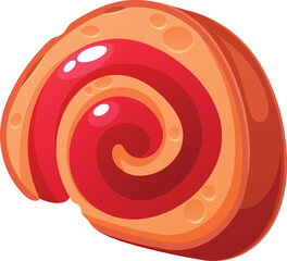 Sweet roll with jam vector illustration