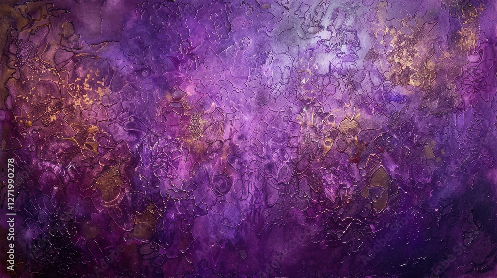Poster vibrant abstract artwork featuring deep amethyst tones with textured finish, creating captivating vi