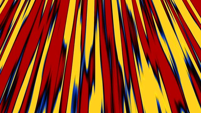 Comic stripe beams in yellow red blue stream of rays flying on the black background. Manga Energy Time Speed Rays Animation. Abstract of rapidly moving neon speed of light stripes	