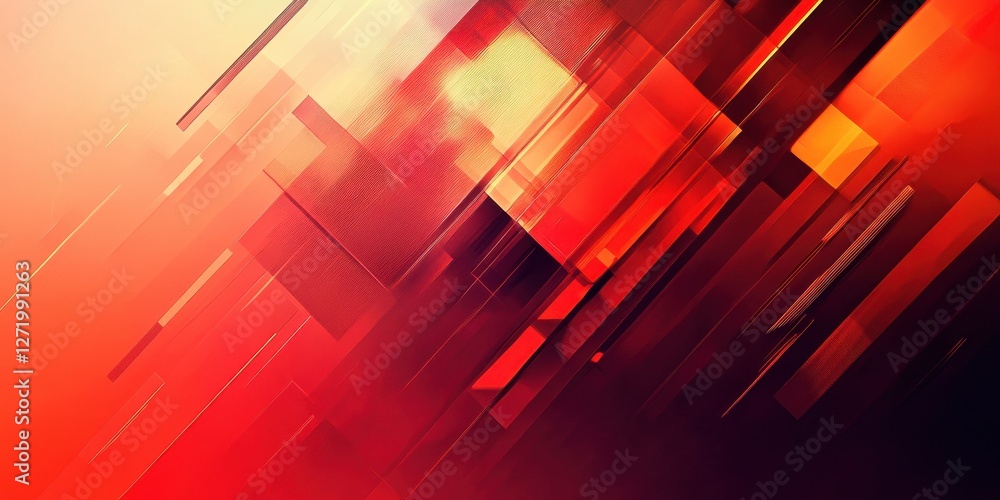 Poster abstract arrangement of rectangular shapes in shades of red