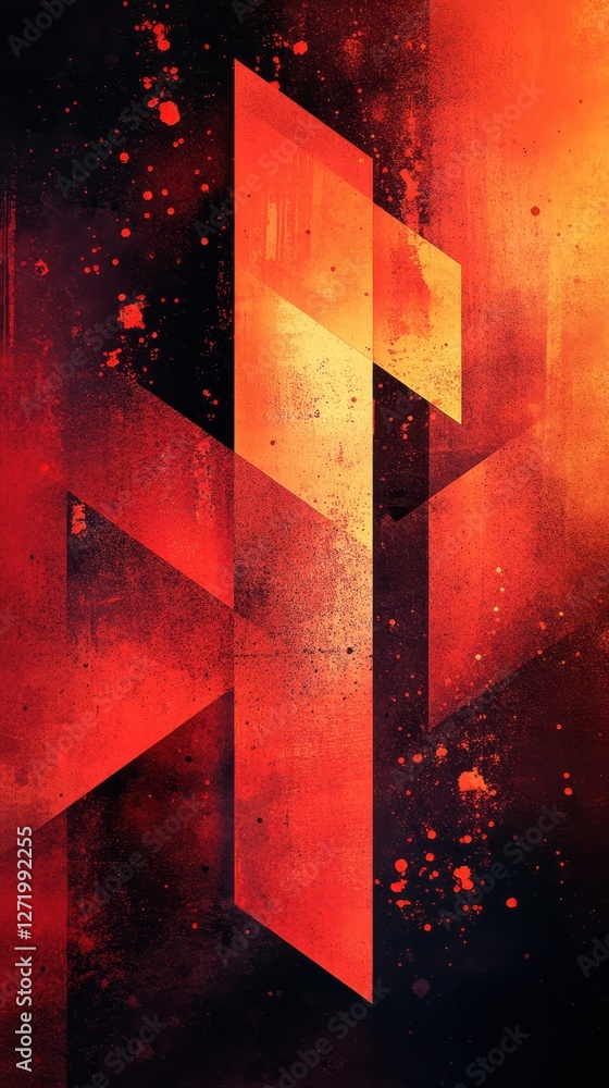 Aufkleber abstract design features geometric shapes with a textured background