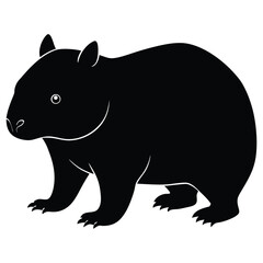 Simple Silhouette of a Wombat