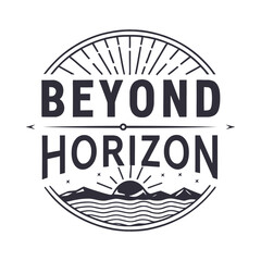 Fototapeta premium beyond horizon silhouette vector line art logo
