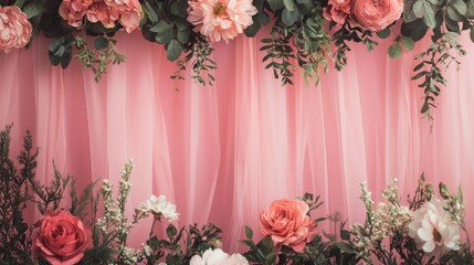 Floral Pink Backdrop: Romantic and Elegant Flower Arrangement
