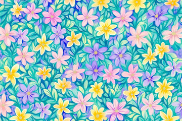 Floral pattern in watercolor technique in pastel colors, which will fit into your design projects.
