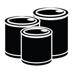  Metal Containers Stacked in a Simple Silhouette Design