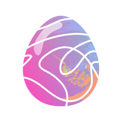 Egg with pattern hand drawn texture purple blue color style for greeting card, promotion, party poster, tag, decoration, banner sale, stamp, label, special offer vector