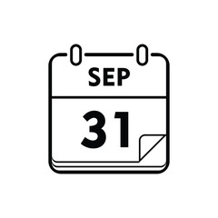 calender icon, 31 september icon with white background