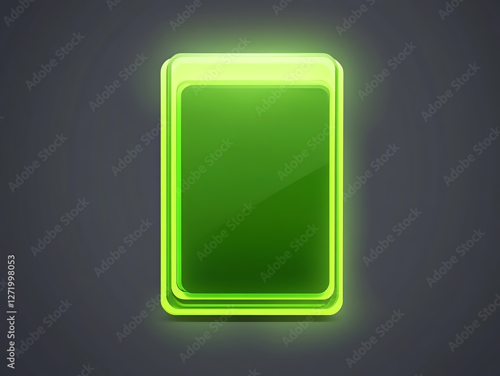 Poster a sharp neon green bookmark icon vector placed on a smooth dark grey background