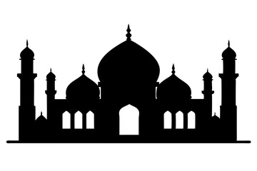 Mosque symbol silhouette on white background