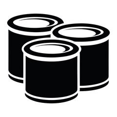  Metal Containers Stacked in a Simple Silhouette Design