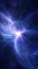 Fototapeta premium Blue and white light emanates from the nebula center