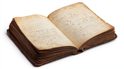 Obraz premium Pages filled with handwritten notes unfold the rich history of a bygone era. This open book reflects the essence of knowledge held in New York City, inviting discovery and reflection