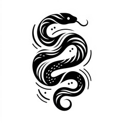Naklejka premium abstract snake tattoo, decoration on white background